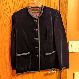 Vintage Handmade Navy Cotton Velvet Jacket